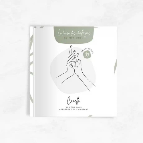 Première de couverture livre des challenges chien personnalisable prénom